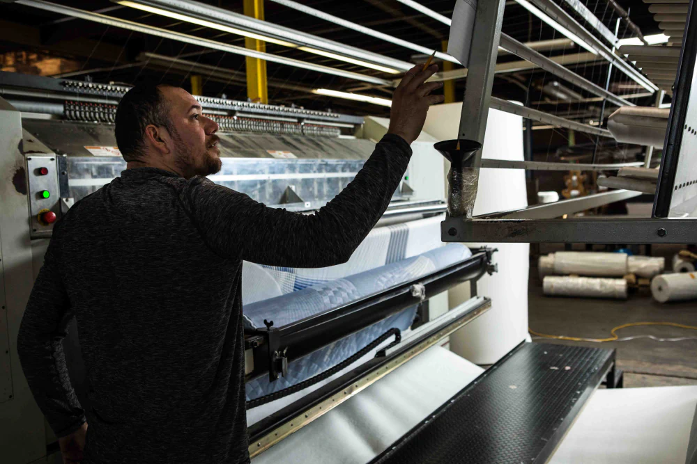 Texas Mattress Makers expert craftsman working in their Houston factory