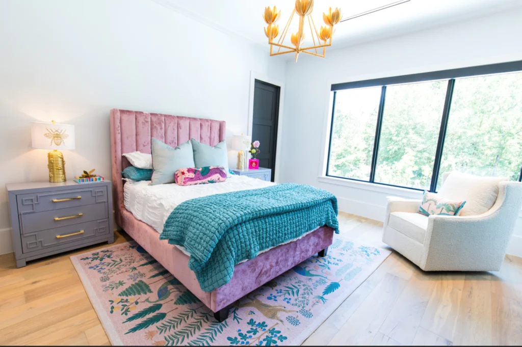 Queen bed with upholstered bed frame from Living Designs Furniture