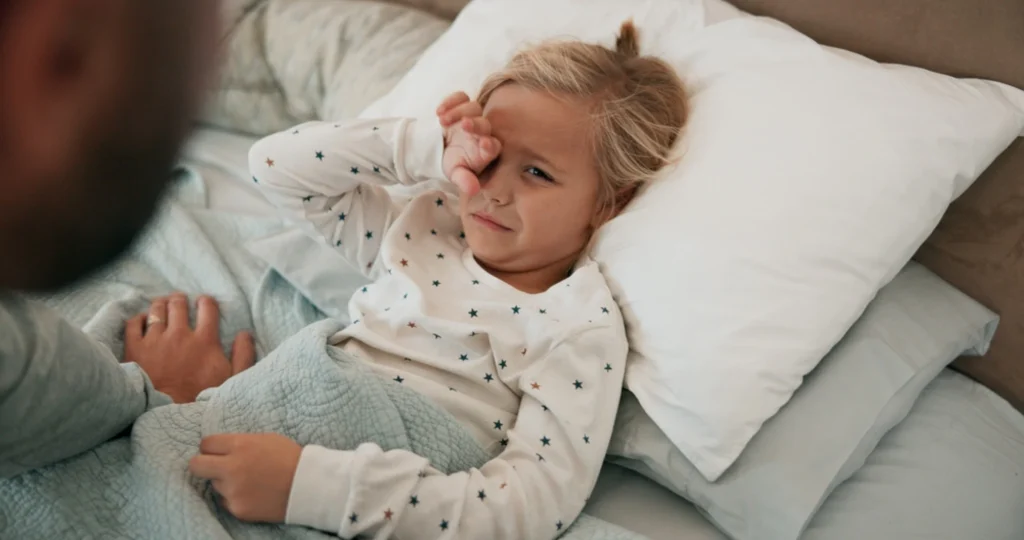 Child sick in bed