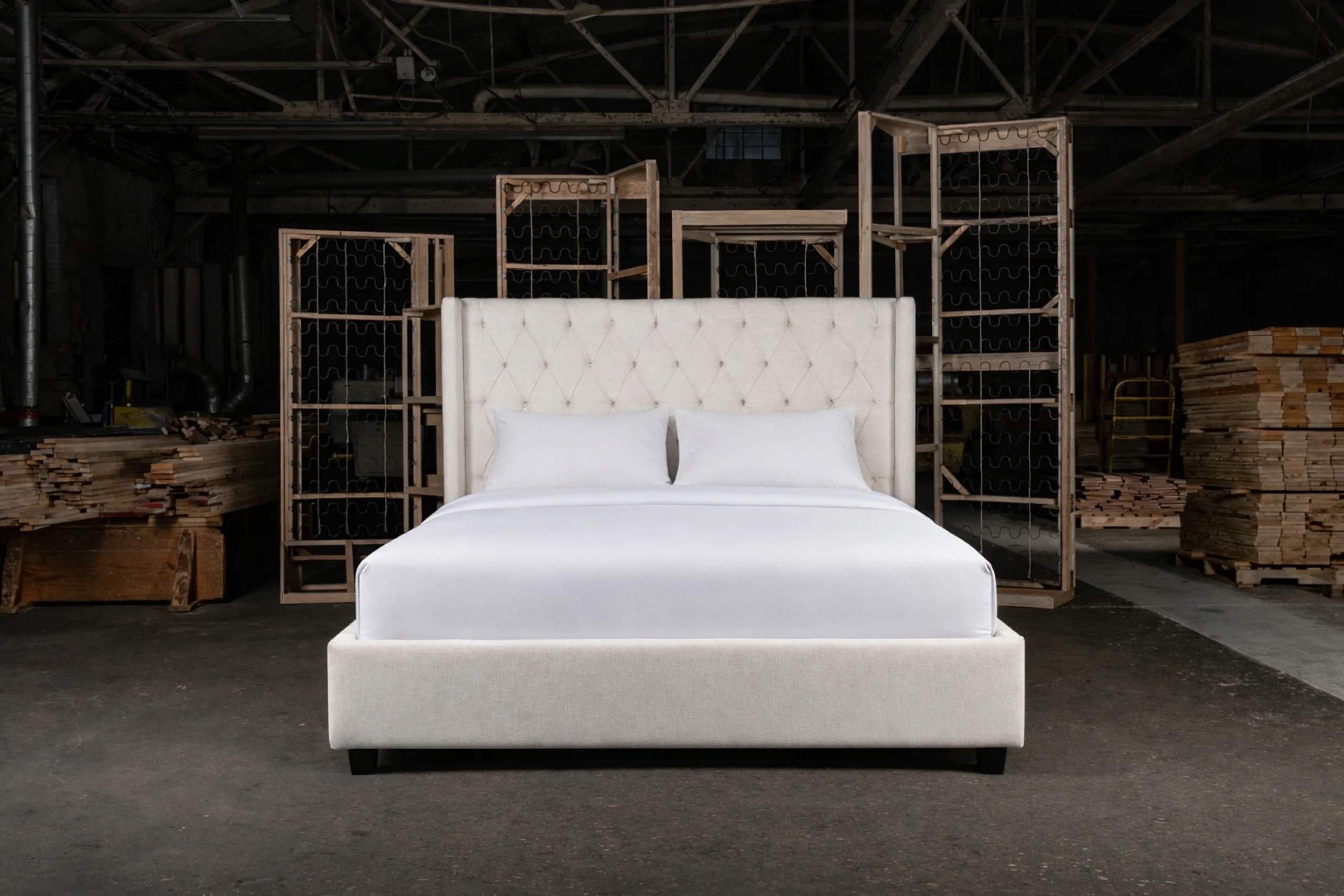 Sierra Oaks upholstered bed frame by Texas Mattress Makers and Living Designs Furniture